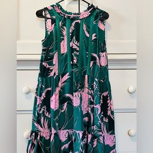 Sunday Best XS dress - dark green and peach